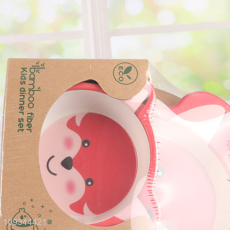 Hot selling children cartoon fox tableware set