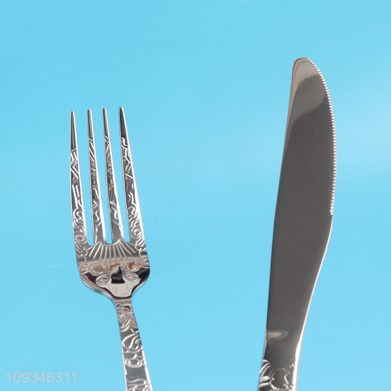 Hot sale 24pcs silver home cutlery set tableware set