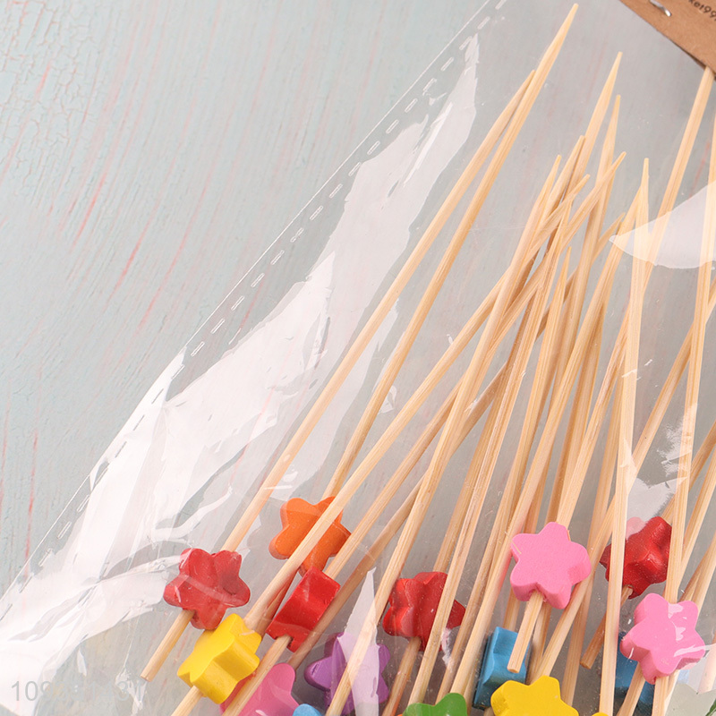 China supplier colorful natural bamboo fruits pick