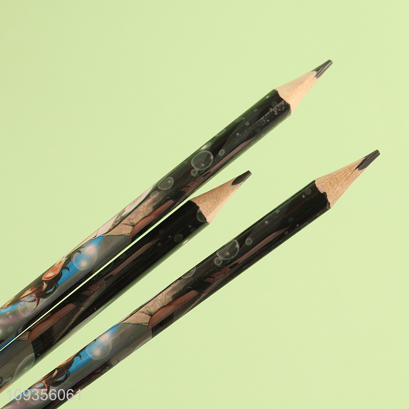 Factory direct sale 12pcs kids cartoon stationery HB pencils set