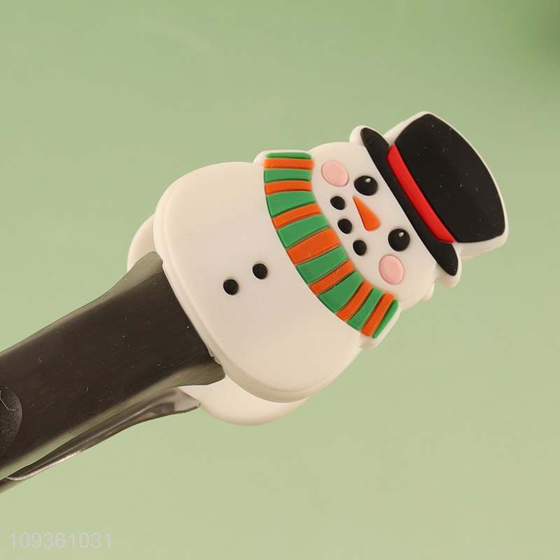 China wholesale 9-inch snowman-shaped silicone clips food tongs