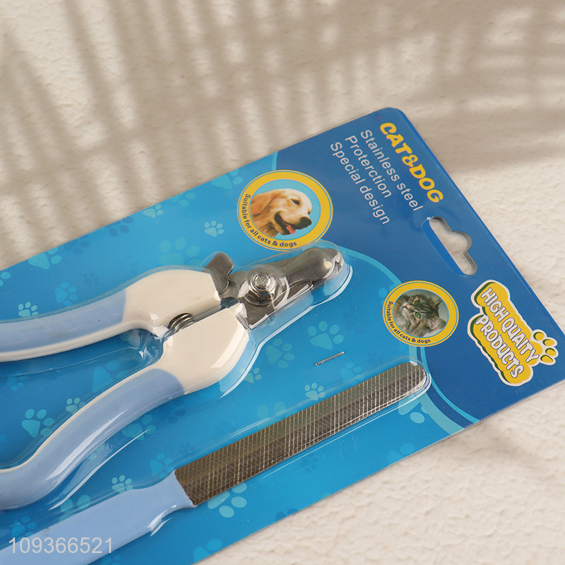 China supplier stainless steel pet nail clipper nail file