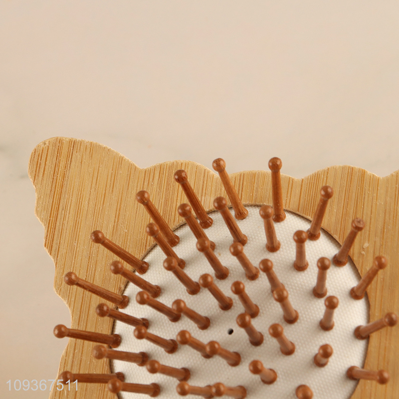 Good quality butterfly shape bamboo hair comb hair brush