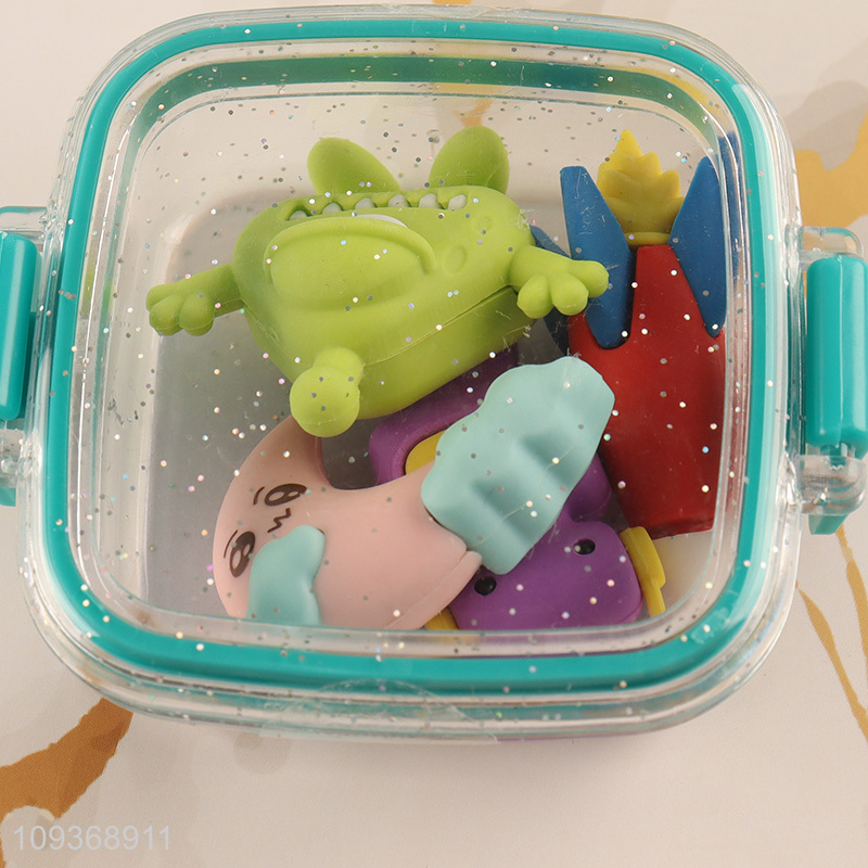 Factory direct sale monster series children stationery eraser set