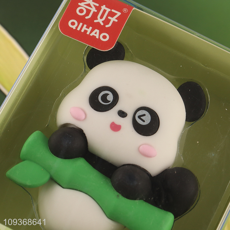 Factory supply non-toxic tpr panda shape stationery eraser