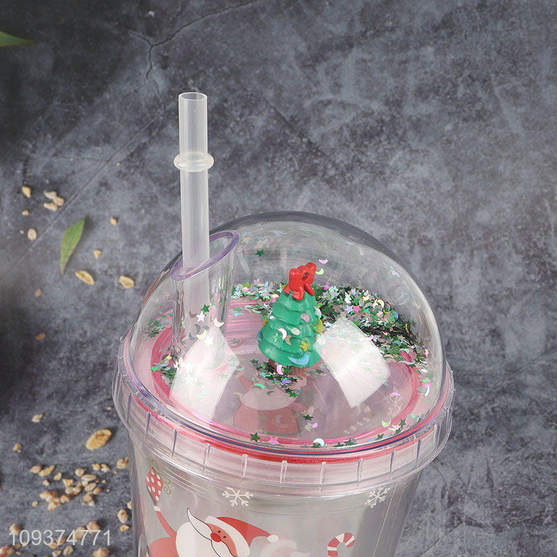 Factory price Christmas series straw cup water cup