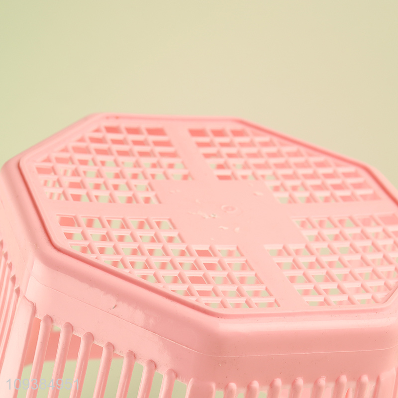 New arrival pink plastic storage basket with hook