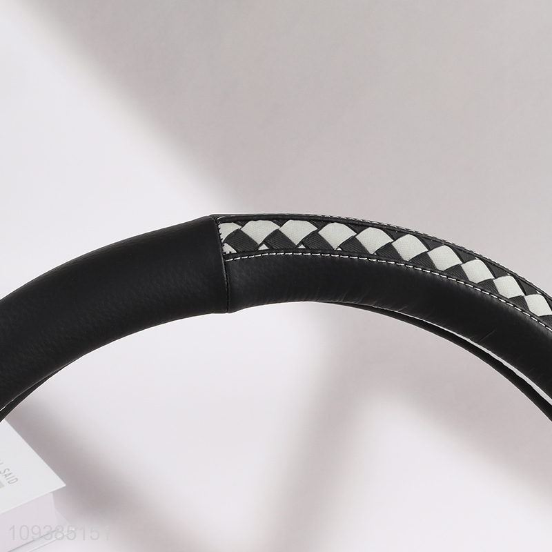 Top selling multicolor pu car steering wheel cover wholesale