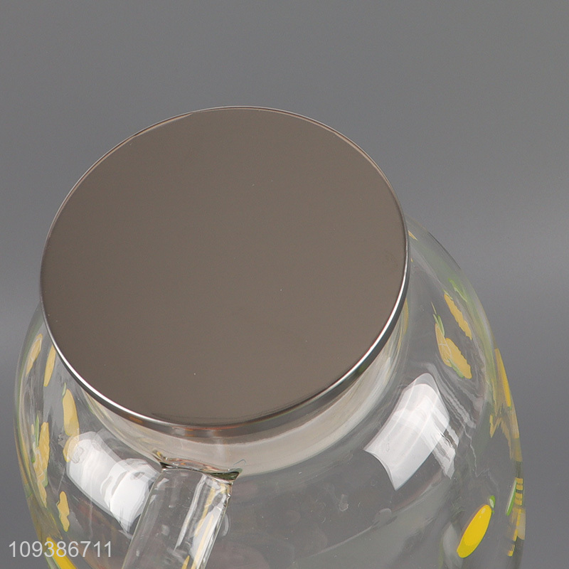 Low price glass water jug with handle