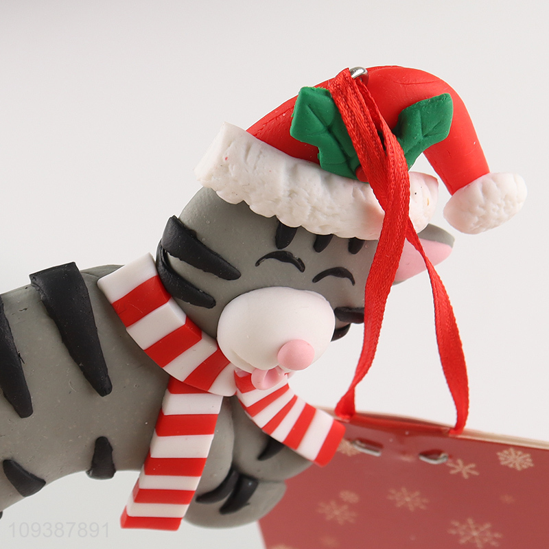 Online wholesale xmas tree cat decoration Christmas hanging ornament