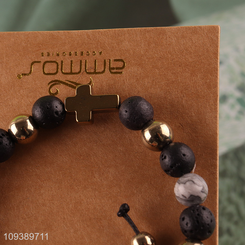 Online wholesale fashion jewelry stone bracelet for men women