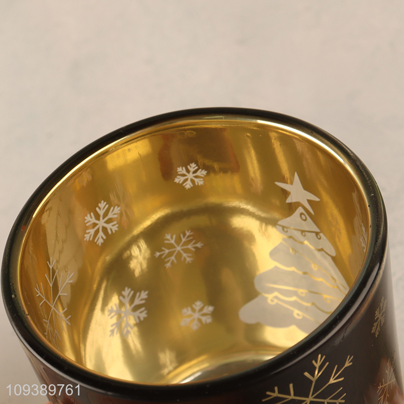 Wholesale Christmas home decor glass candle jar holder