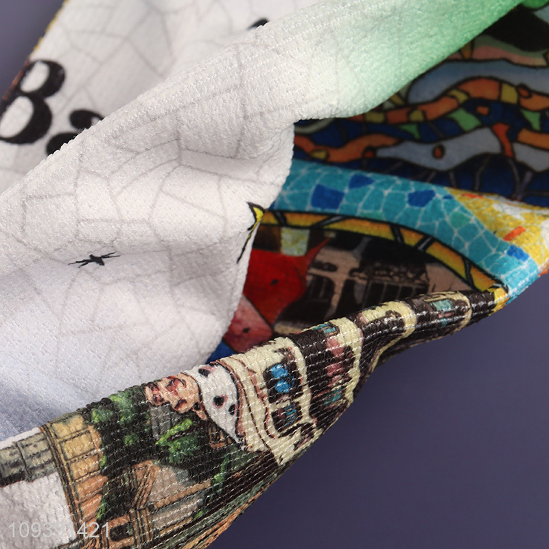Online wholesale rectangle printed polyester towel