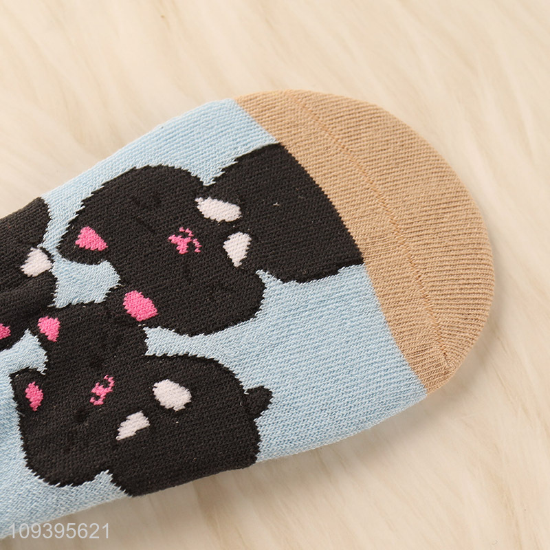 China wholesale playful cartoon animal anti-slip polyester boat socks