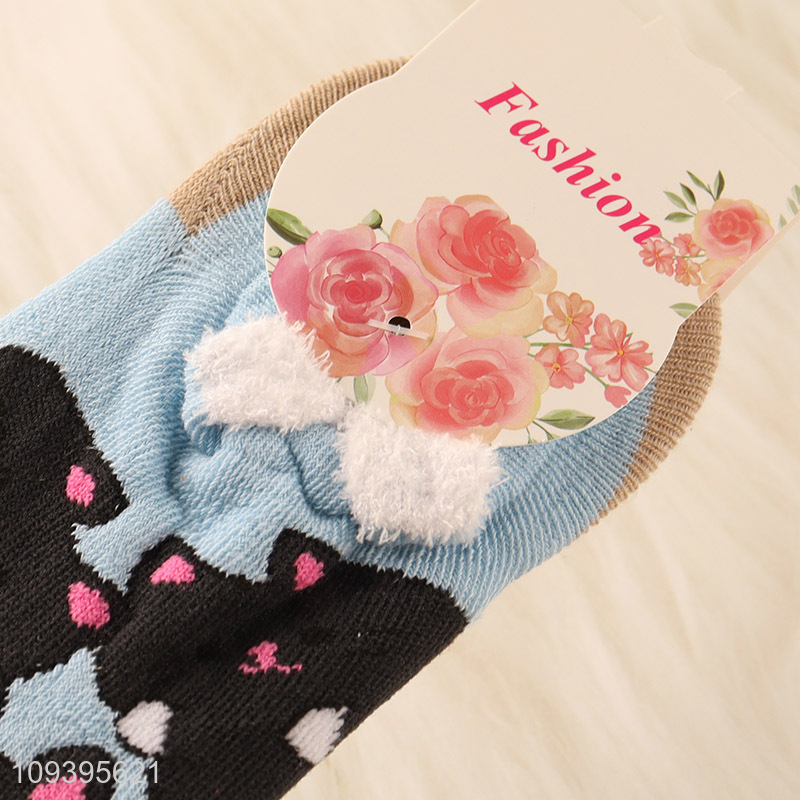 China wholesale playful cartoon animal anti-slip polyester boat socks