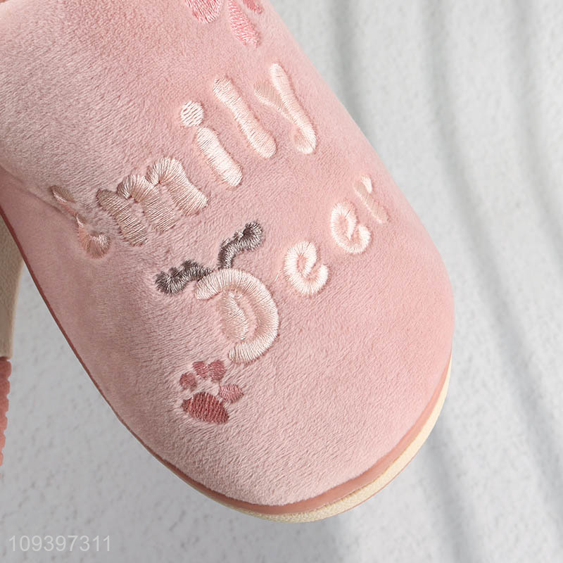 New product pink plush home slippers for women
