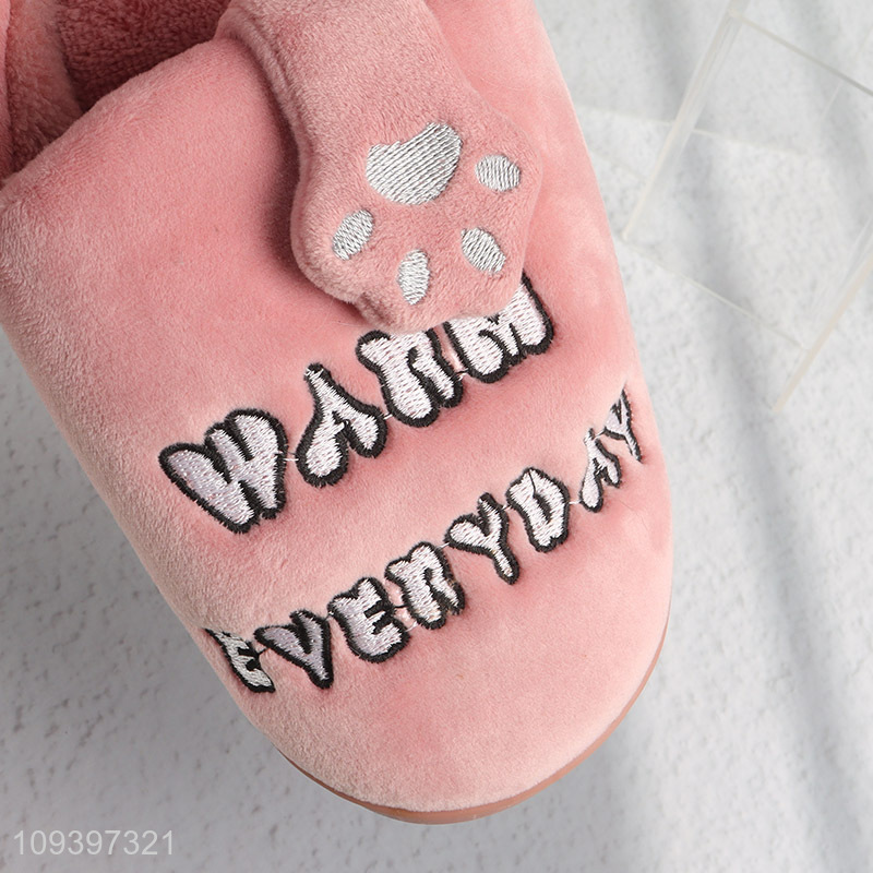 New arrival  cute cat paw fuzzy slippers for women
