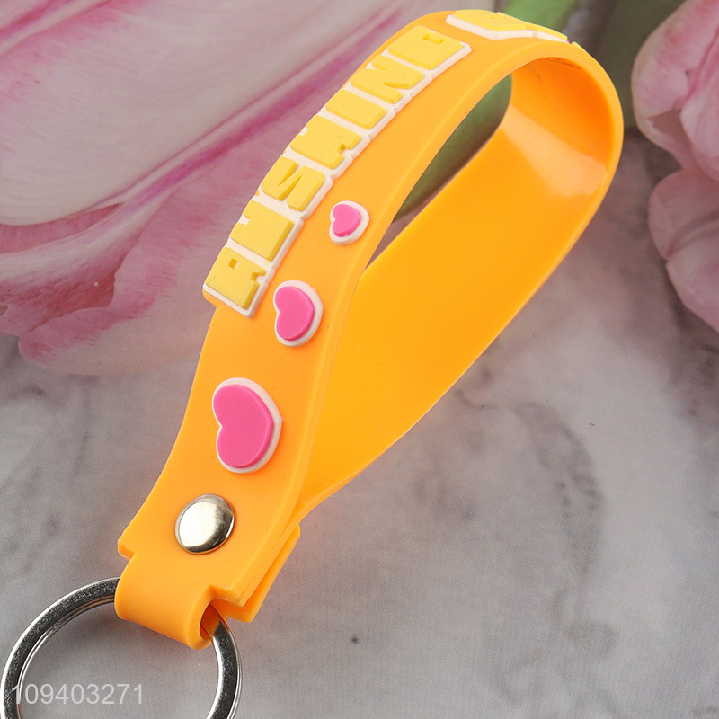 Best selling hamburger pendant silicone key chain key rings