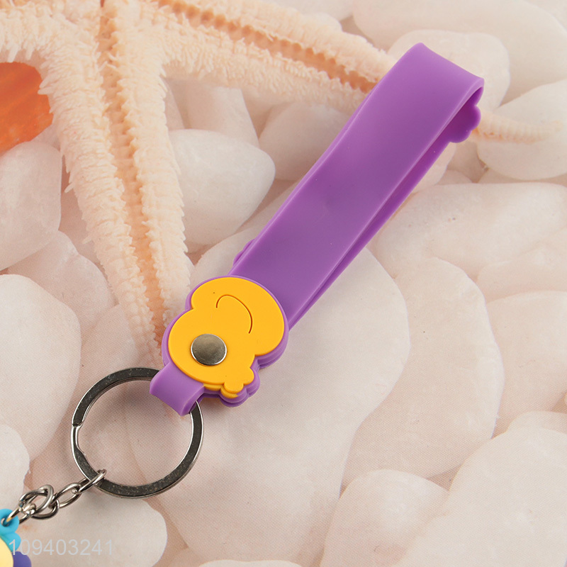 Factory direct sale girls princess silicone key chain key rings