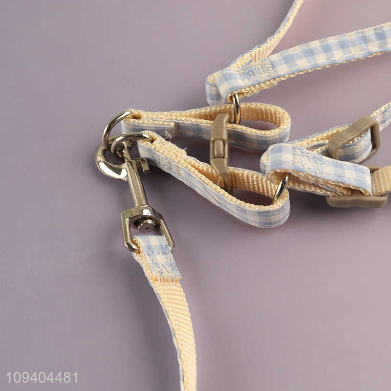 Top quality cute dog harness and leash set for outdoor