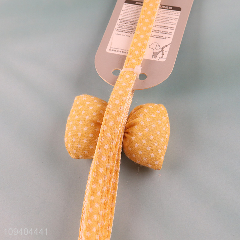 New product yellow cute dog harness and leash set