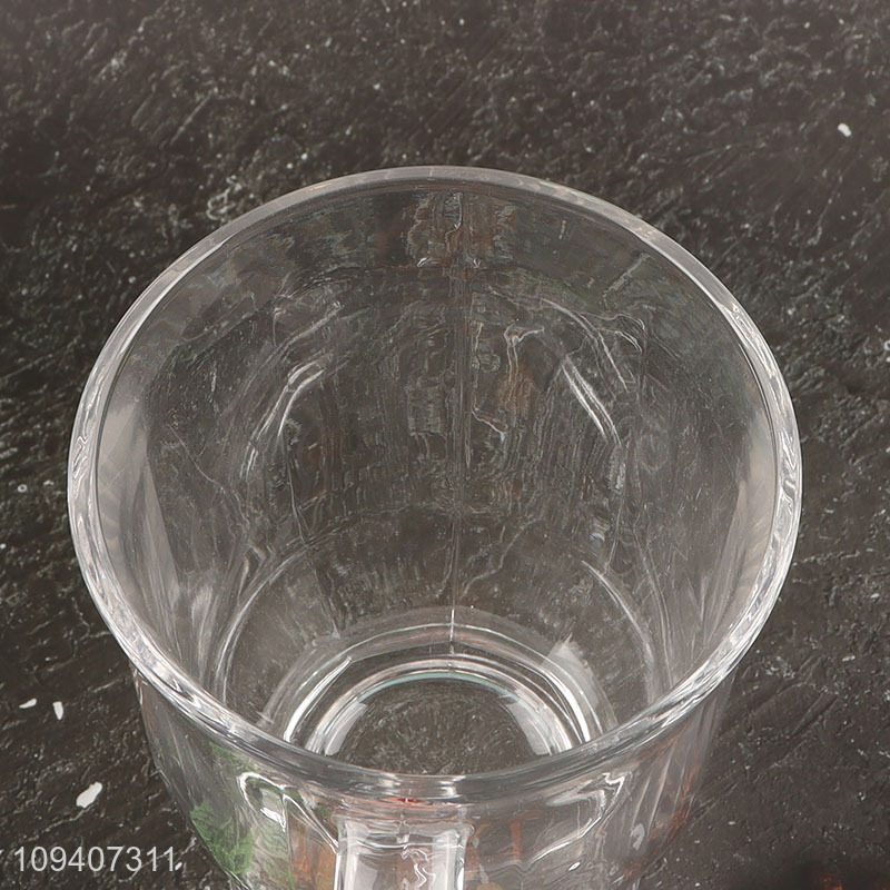 Best sale clear unbreakable glass water cup with handle