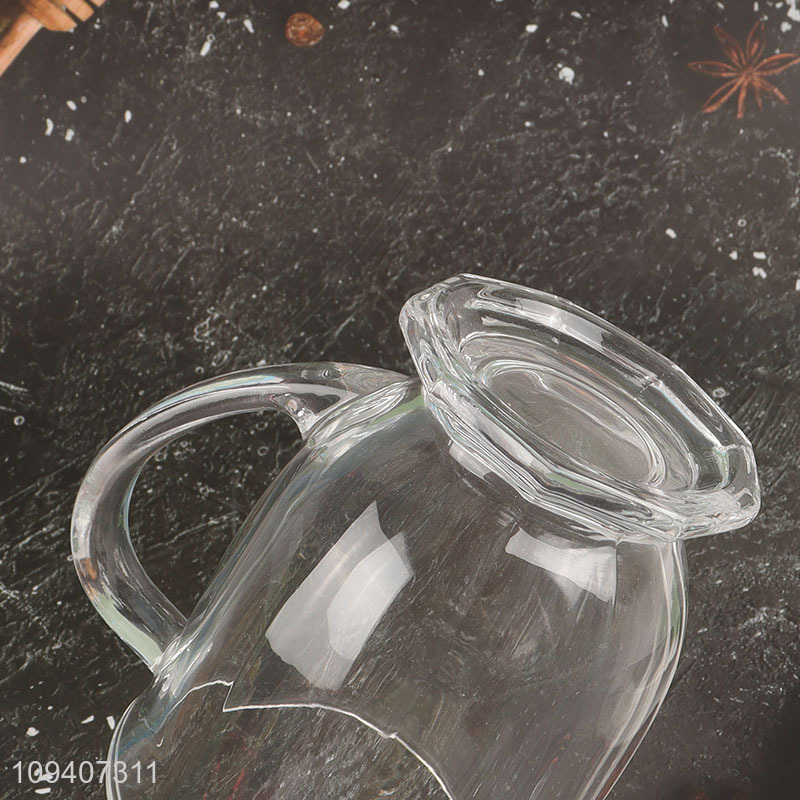 Best sale clear unbreakable glass water cup with handle