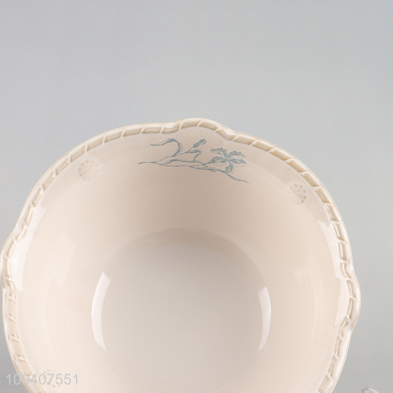 China supplier delicate design ceramic soup bowl