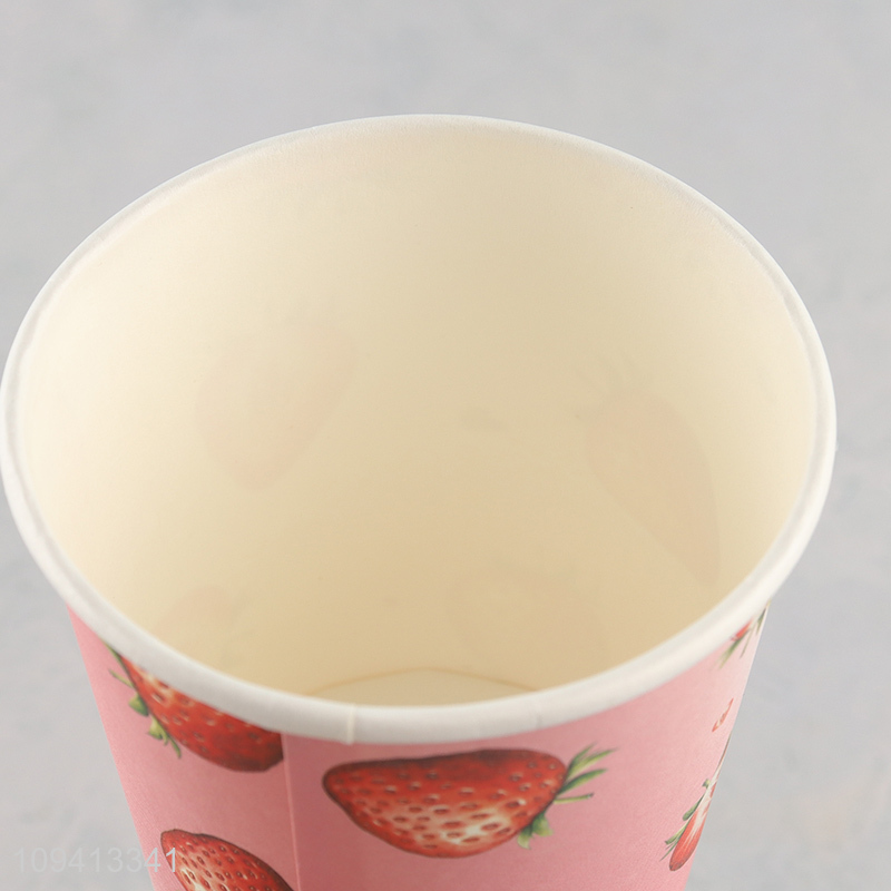 Hot selling strawberry printed disposable paper cup