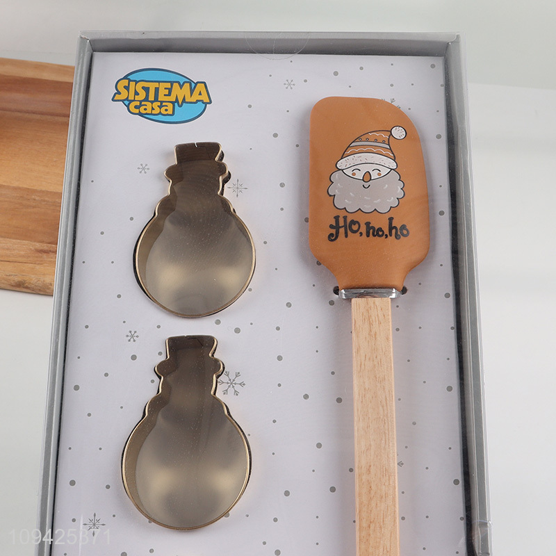 Low price 4pcs bakeware set cookies mold silicone spatula set