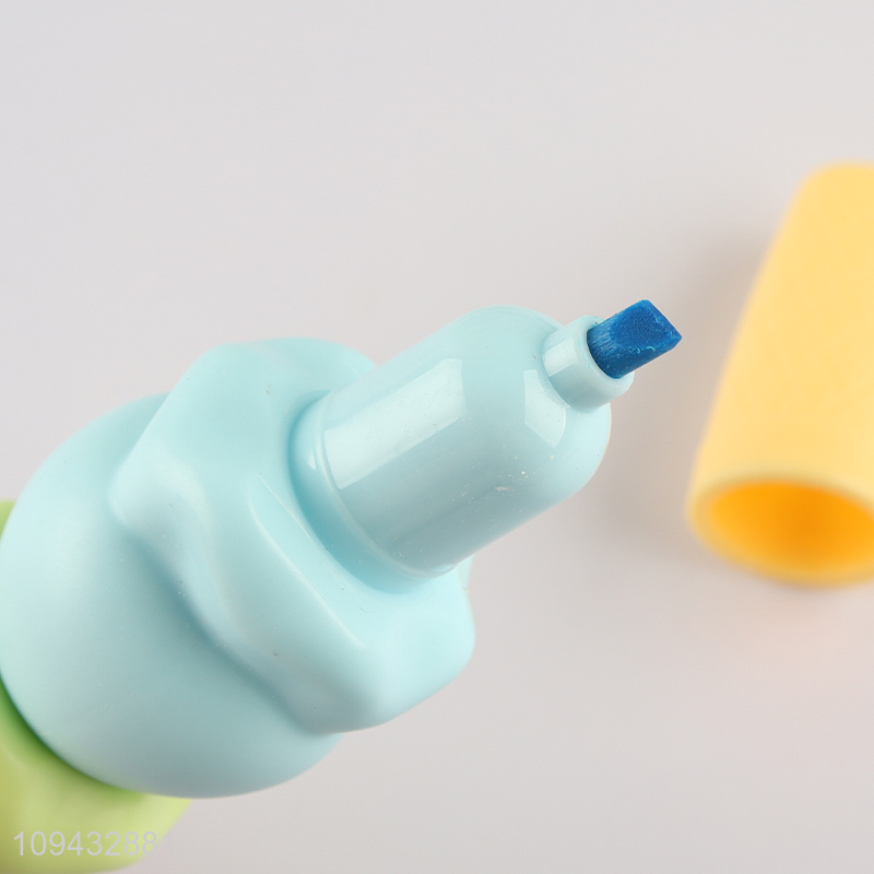 Good selling cute ice cream shaped highlighter pen set