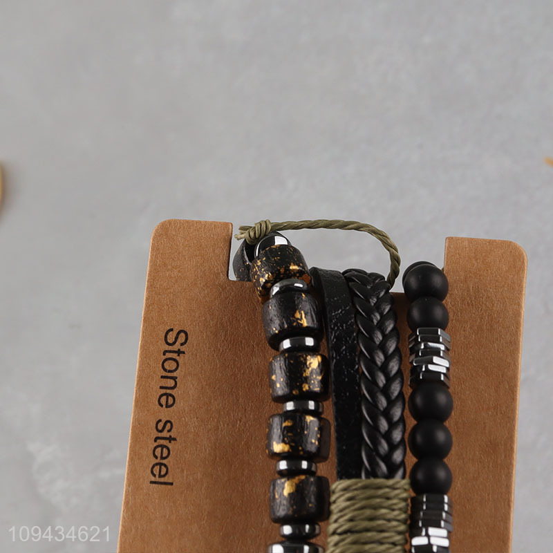 Wholesale fashion beaded braided bracelet set