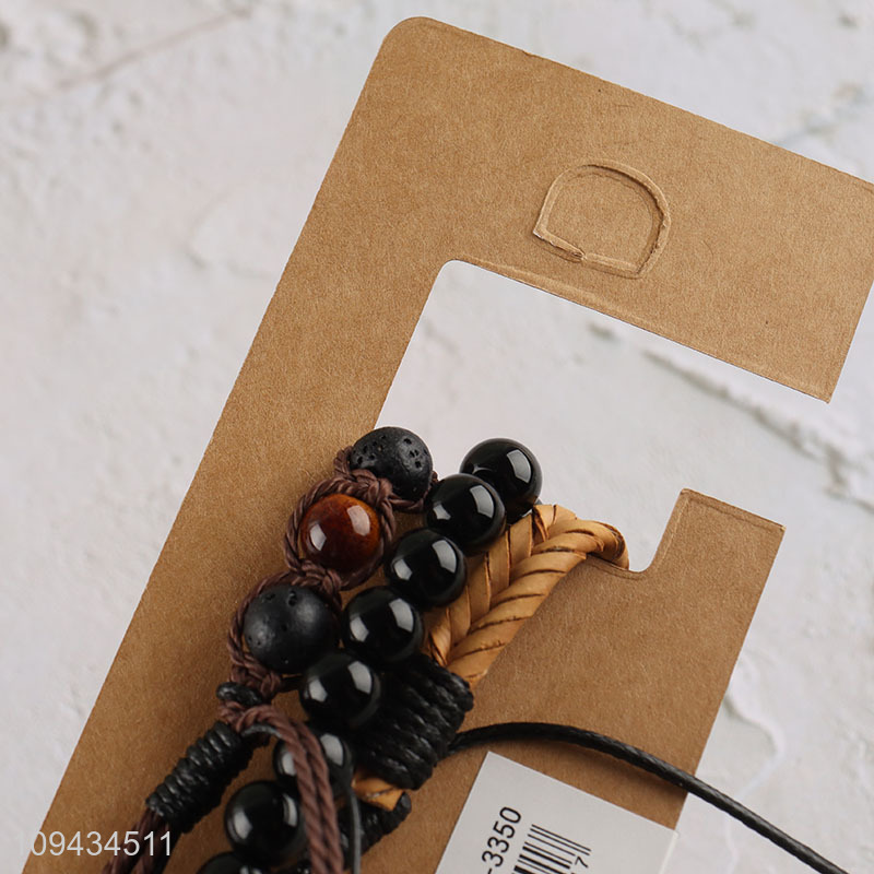Top products men women beaded braided bracelet set