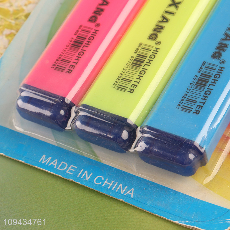 New product 3pcs school office highlighter pen set