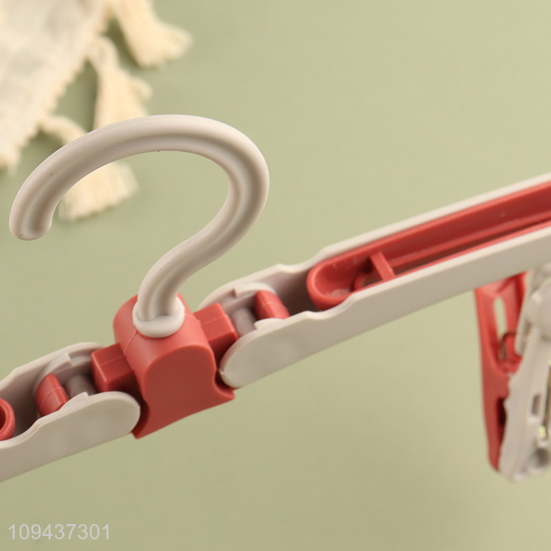 Unique Design Plastic Folding Clothes Hanger With Clips