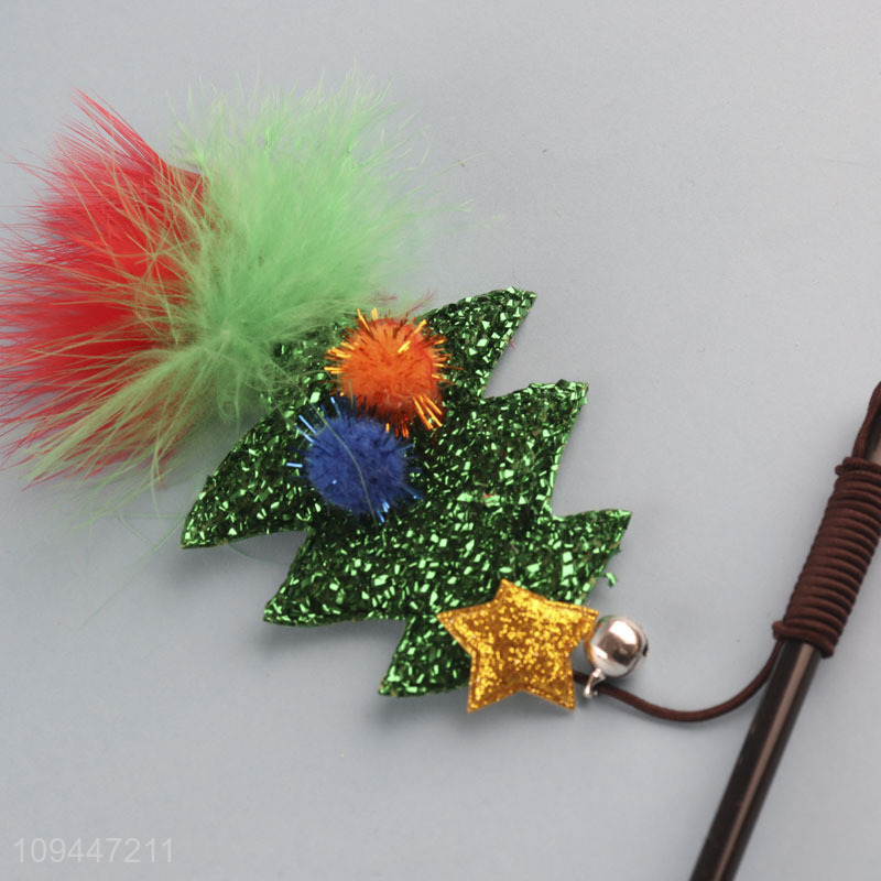 Low price christmas cat teaser toy interactive toys