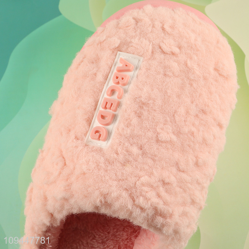 Hot selling pink winter warm home slippers wholesale