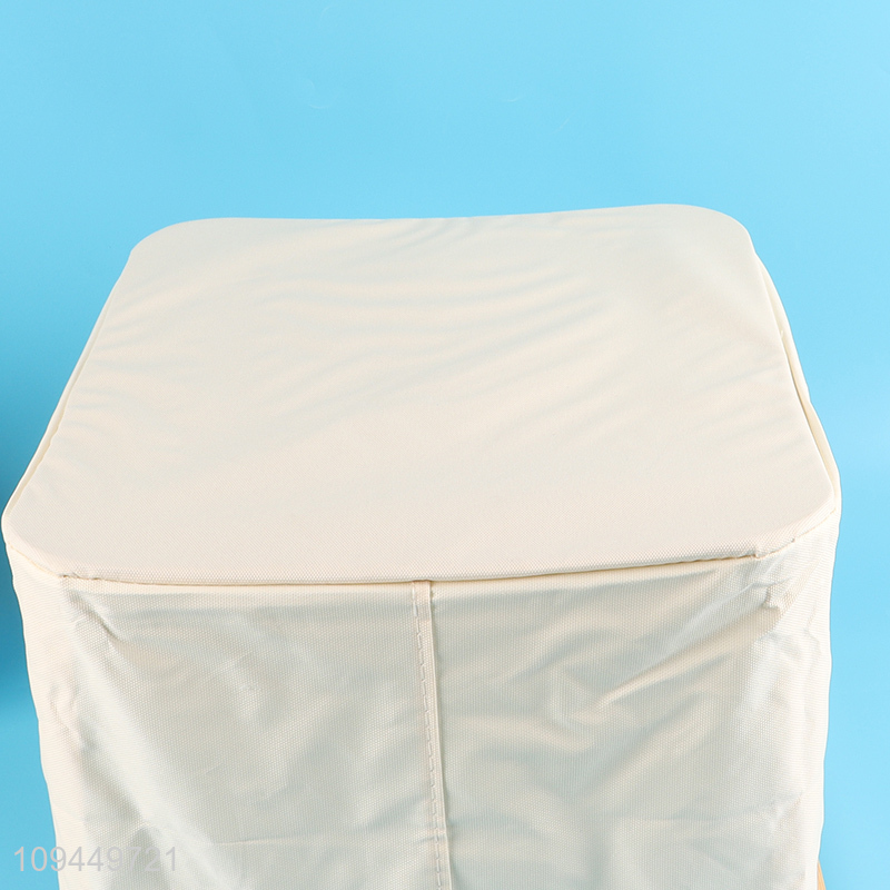 Hot sale polyester storage basket with bamboo handle