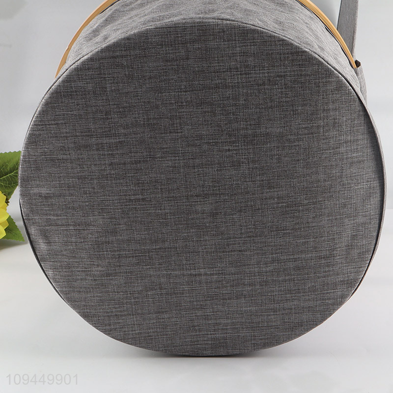 Good selling household round polyester storage basket with lid