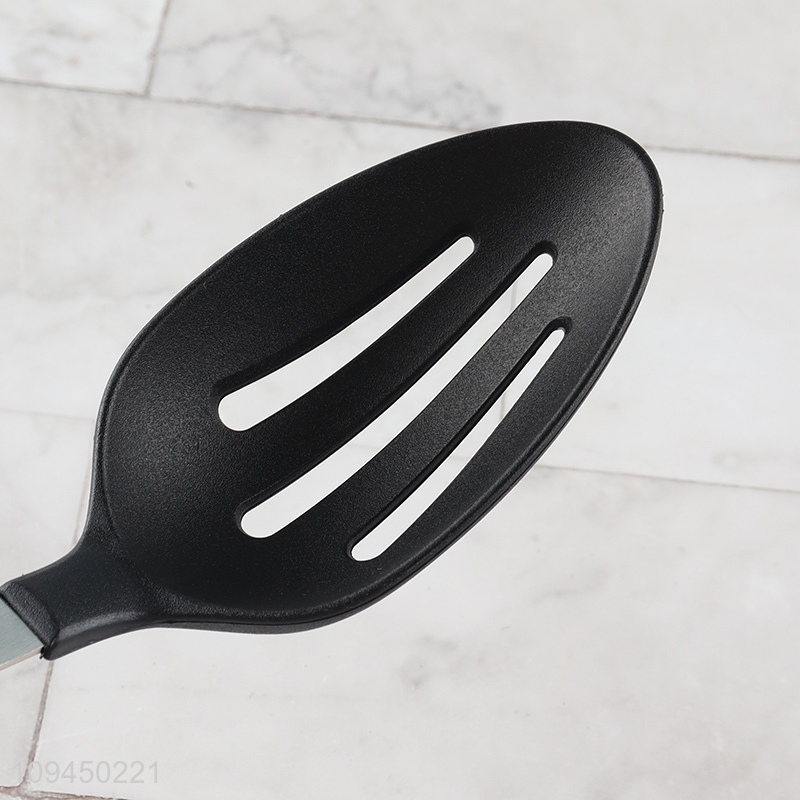 Hot products black nylon long slotted spoon