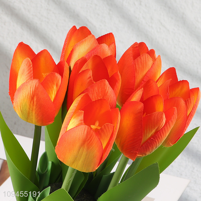 Best selling 7-head tulip fake potted plant wholesale