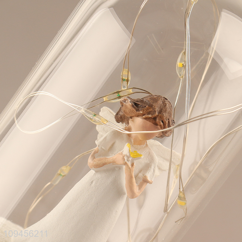 Low price angel ornament glass crafts with lights