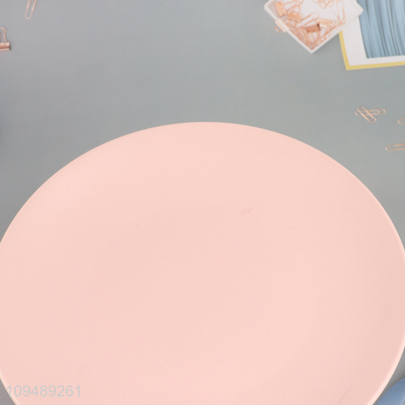 Factory price pink round ceramic plate for tableware