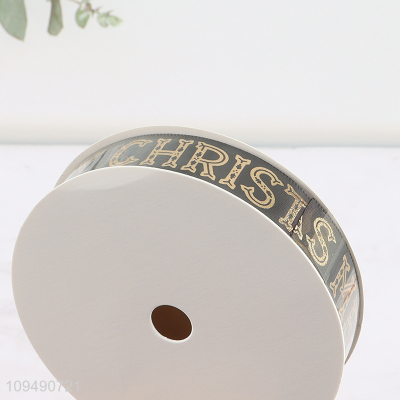 Hot sale christmas gifts polyester wrapping ribbon