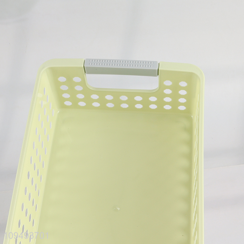 China wholesale hollow plastic storage basket with handle