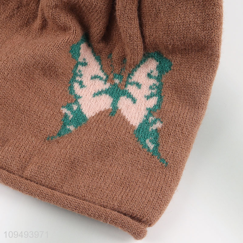 Best selling butterfly patter beanies hat winter hat