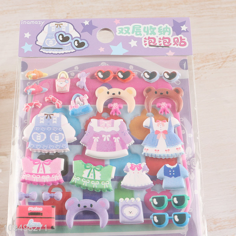 China wholesale double-layer storage puffy dress-up stickers