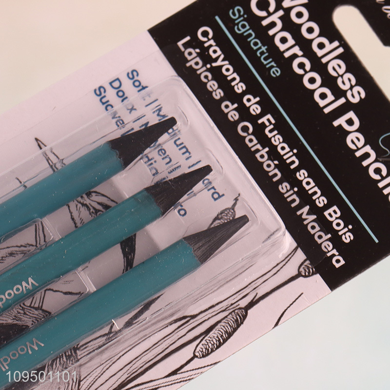 Hot items 3pcs blue woodless charcoal pencils