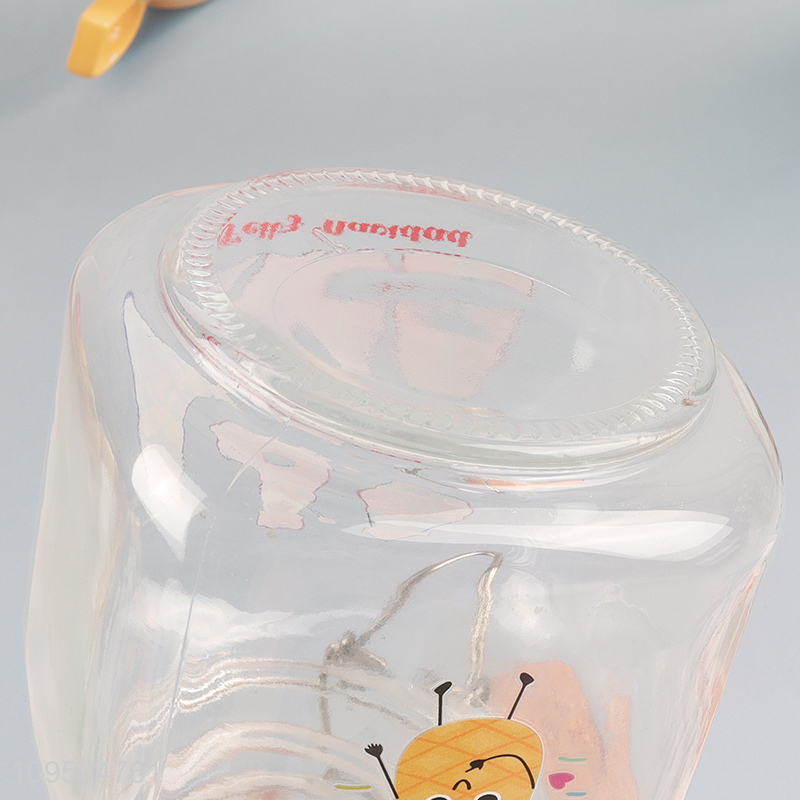 Top selling clear glass storage jar with lid