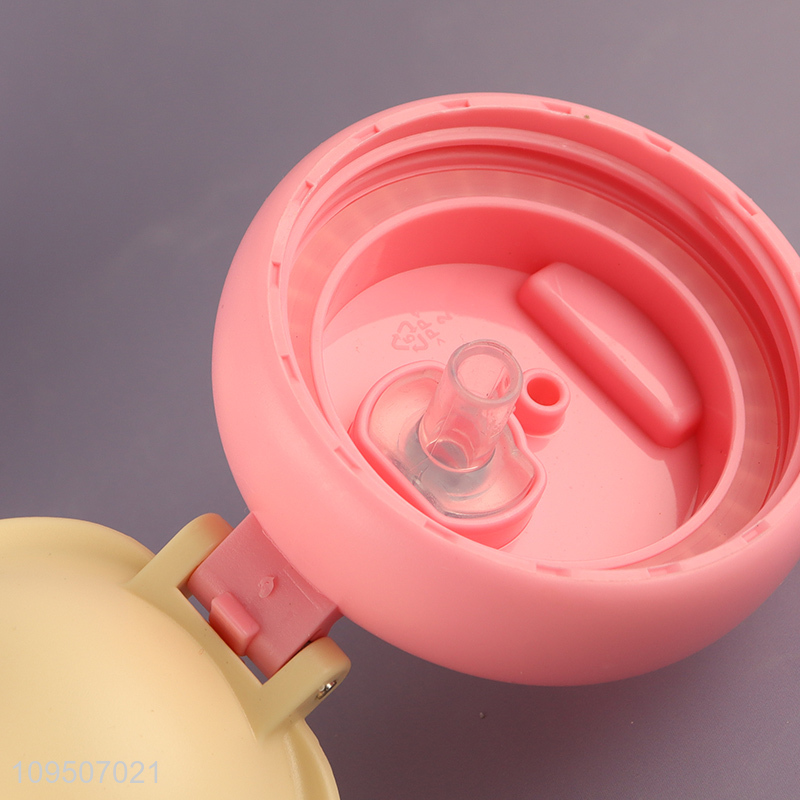 Low price printed children water bottle with straw